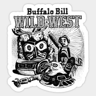 Buffalo Bill Wild West Western Robbery Cowboy Retro Comic Sticker